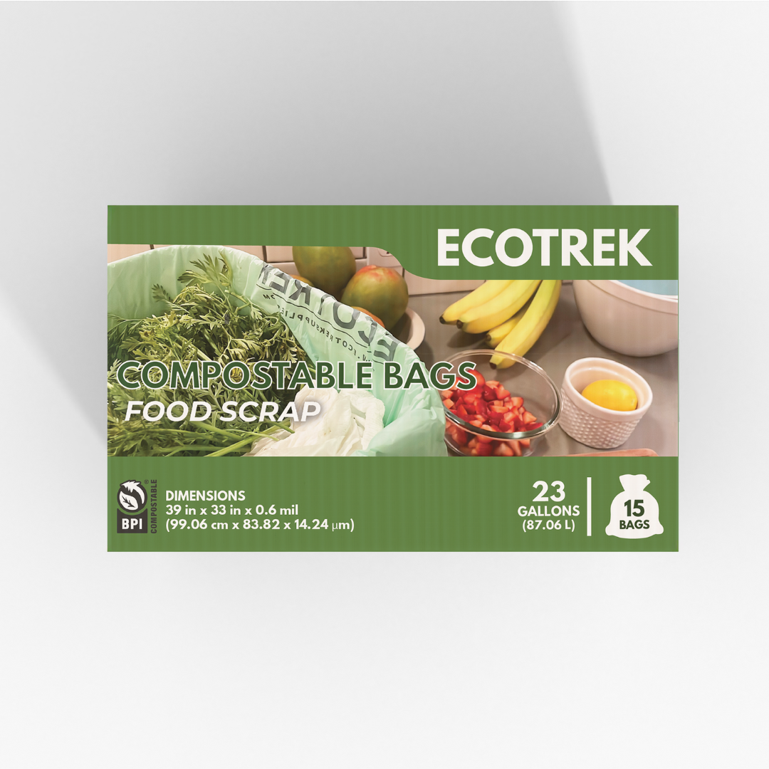 COMPOSTABLE BAGS–  Large Food Scrap Bags (23 Gallon / 87.06L)  – 15 Count